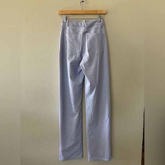 Naked Wardrobe Straight Croc Faux Leather Straight Leg Pants Lavender Purple XS - Picture 7 of 9